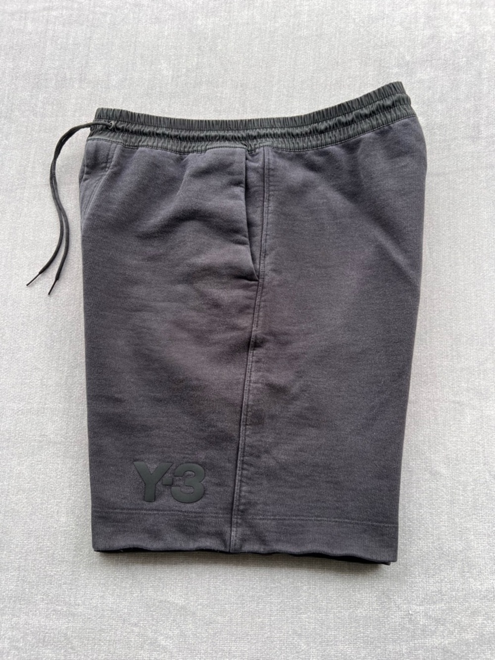 Y-3 Men's Dark Gray Logo Athletic Shorts